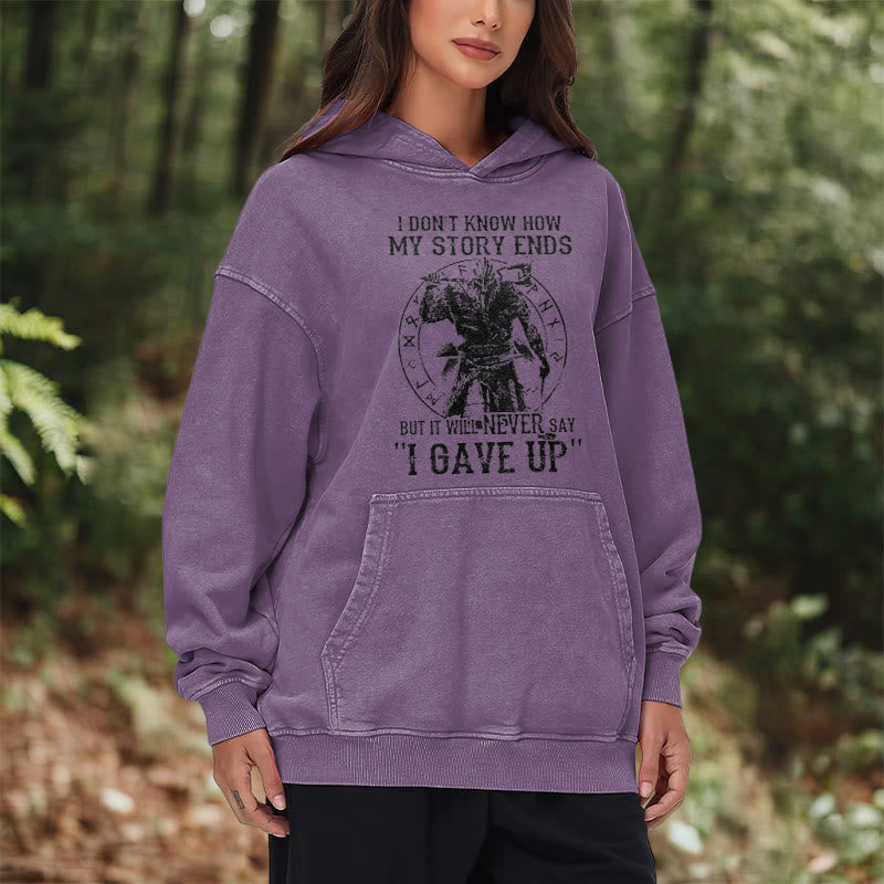 WorldNorse It Will Never Say ''I Gave Up'' Washed Hoodie