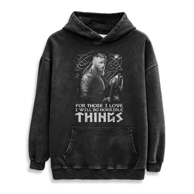 WorldNorse Viking Horrible Things Washed Hoodie