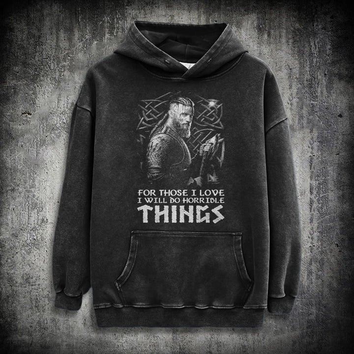 WorldNorse Viking Horrible Things Washed Hoodie