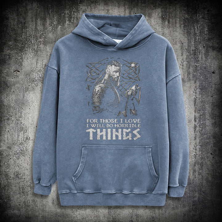 WorldNorse Viking Horrible Things Washed Hoodie