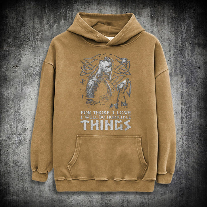 WorldNorse Viking Horrible Things Washed Hoodie