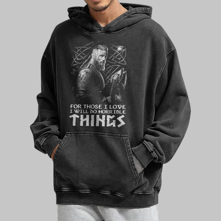 WorldNorse Viking Horrible Things Washed Hoodie