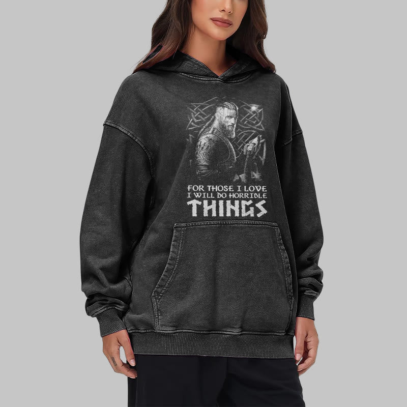 WorldNorse Viking Horrible Things Washed Hoodie