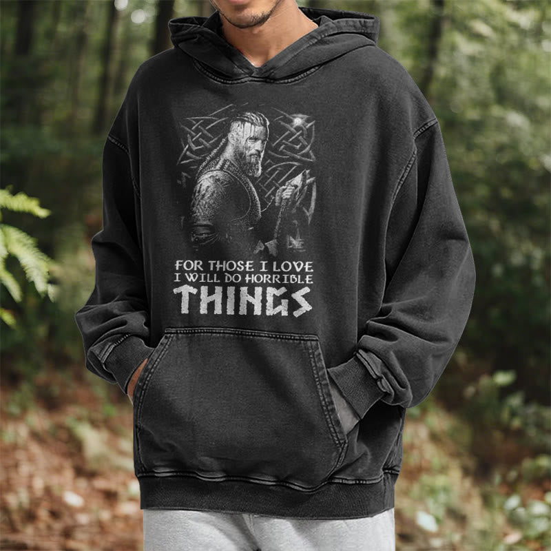 WorldNorse Viking Horrible Things Washed Hoodie