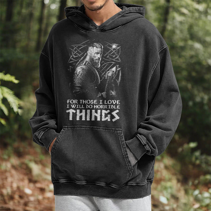 WorldNorse Viking Horrible Things Washed Hoodie