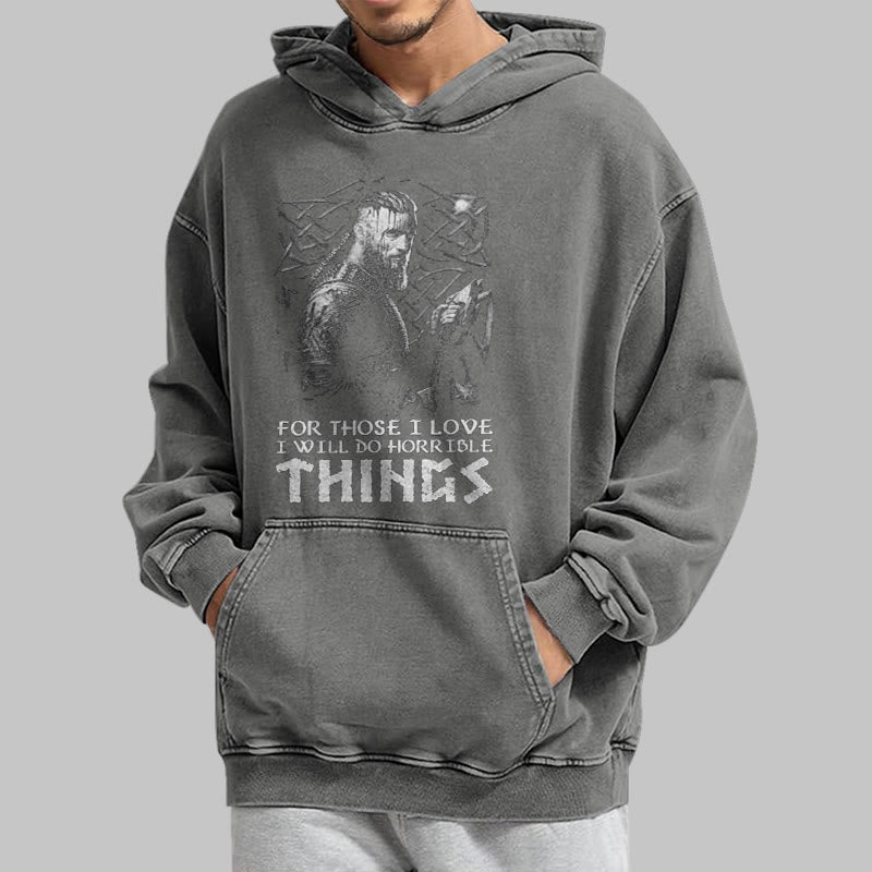 WorldNorse Viking Horrible Things Washed Hoodie