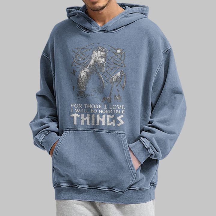 WorldNorse Viking Horrible Things Washed Hoodie