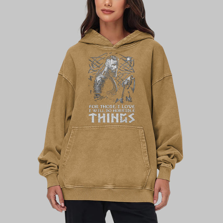 WorldNorse Viking Horrible Things Washed Hoodie