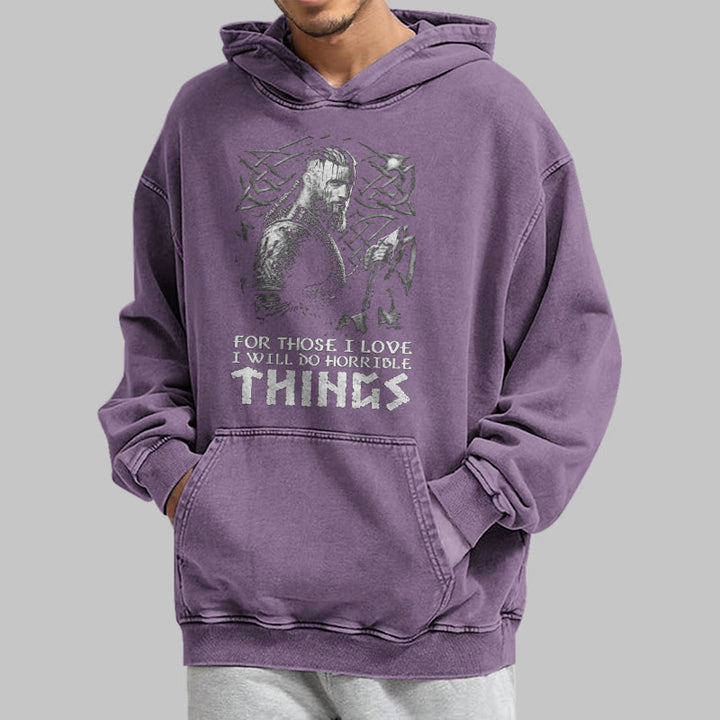 WorldNorse Viking Horrible Things Washed Hoodie