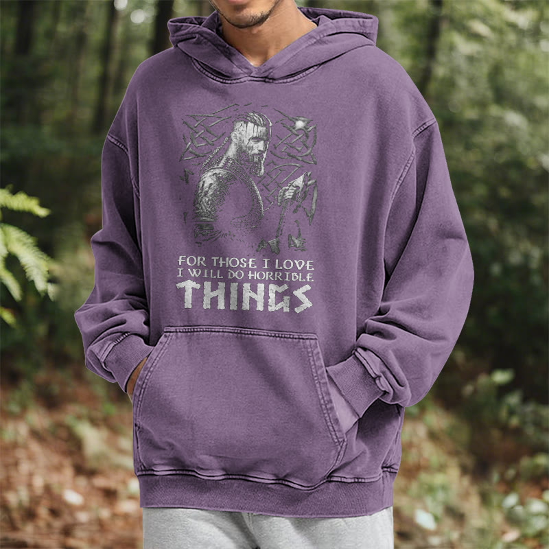 WorldNorse Viking Horrible Things Washed Hoodie