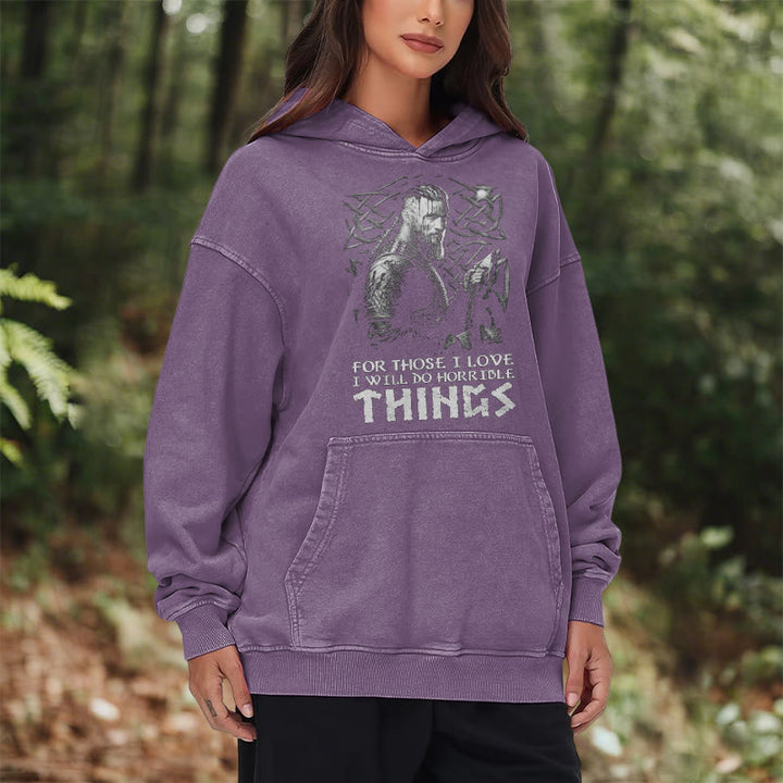 WorldNorse Viking Horrible Things Washed Hoodie