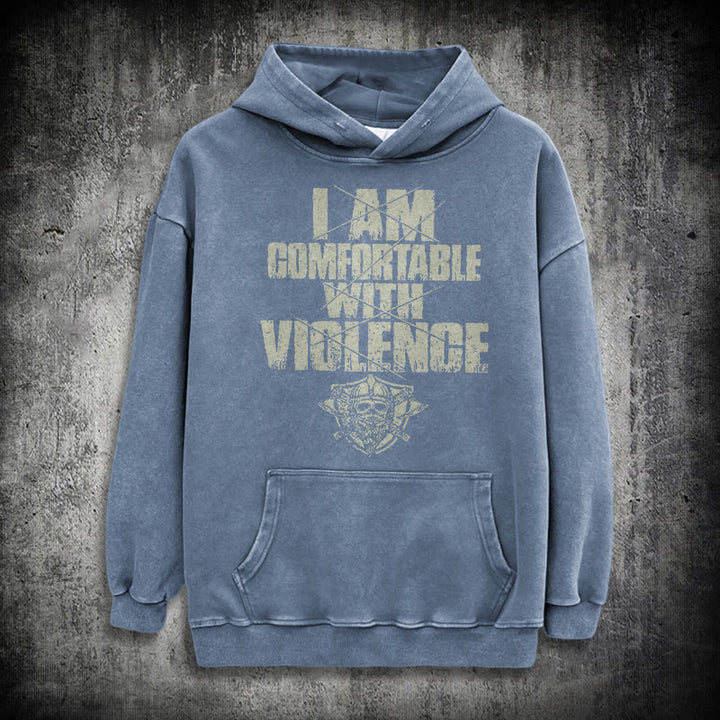 WorldNorse I Am Comfortable With Violence Washed Hoodie