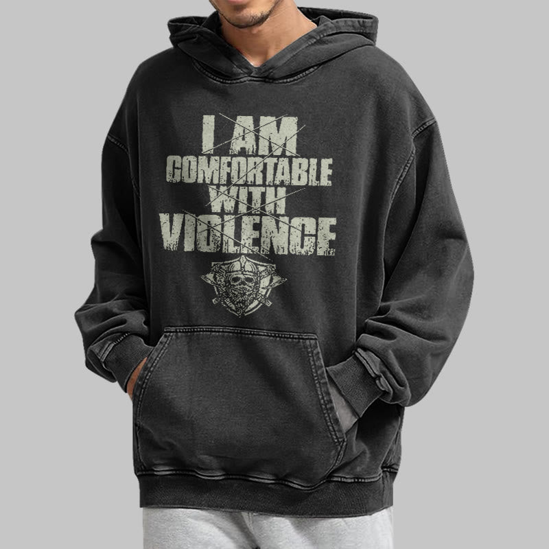 WorldNorse I Am Comfortable With Violence Washed Hoodie - image 4