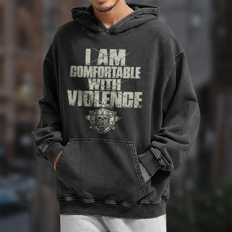 WorldNorse I Am Comfortable With Violence Washed Hoodie