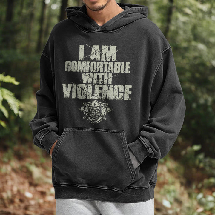 WorldNorse I Am Comfortable With Violence Washed Hoodie