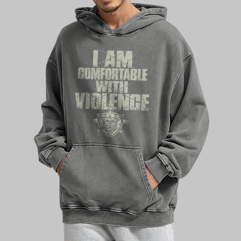 WorldNorse I Am Comfortable With Violence Washed Hoodie - image 14