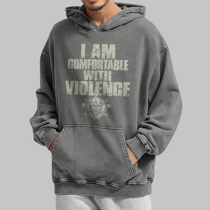 WorldNorse I Am Comfortable With Violence Washed Hoodie - image 14