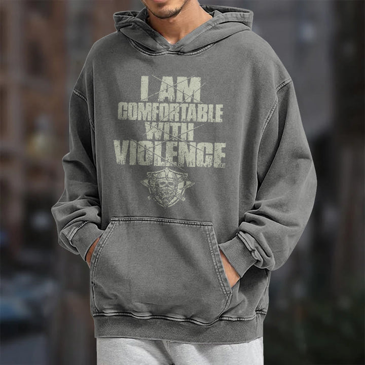 WorldNorse I Am Comfortable With Violence Washed Hoodie