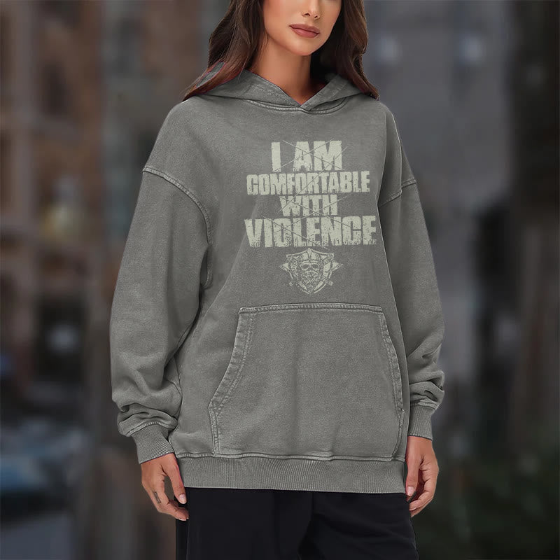 WorldNorse I Am Comfortable With Violence Washed Hoodie