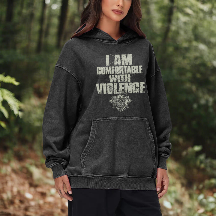 WorldNorse I Am Comfortable With Violence Washed Hoodie