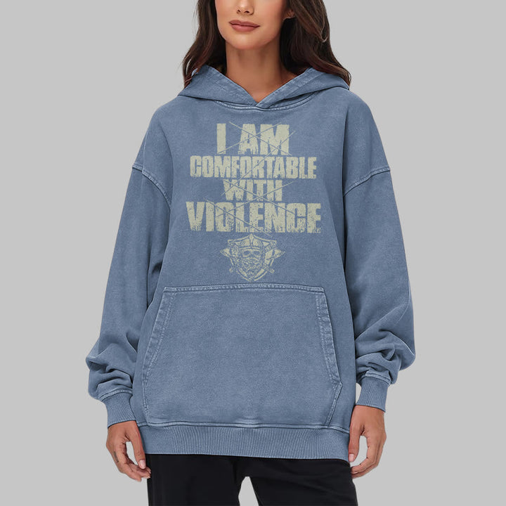 WorldNorse I Am Comfortable With Violence Washed Hoodie