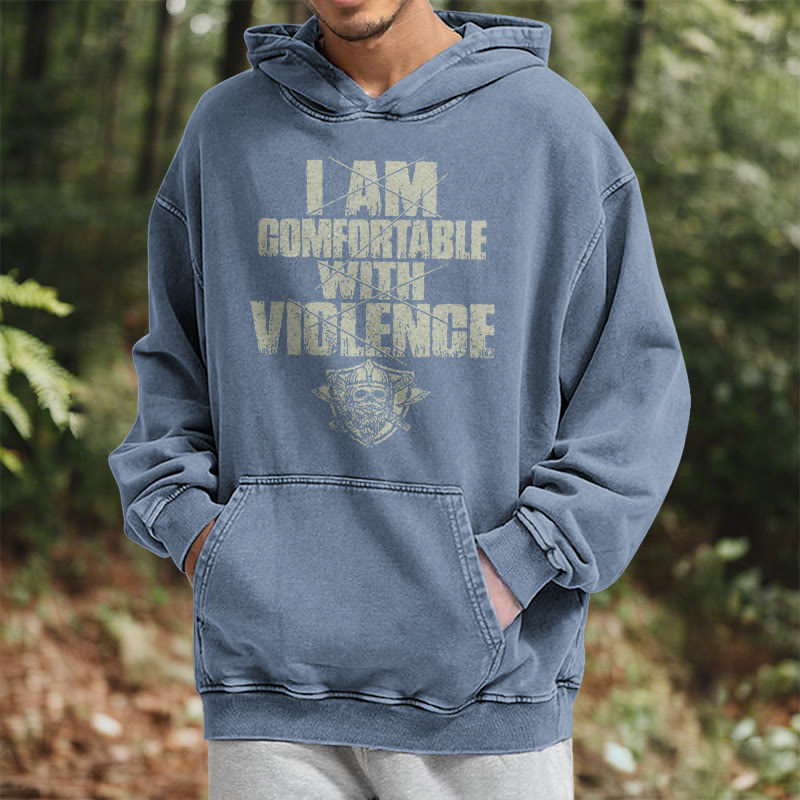 WorldNorse I Am Comfortable With Violence Washed Hoodie