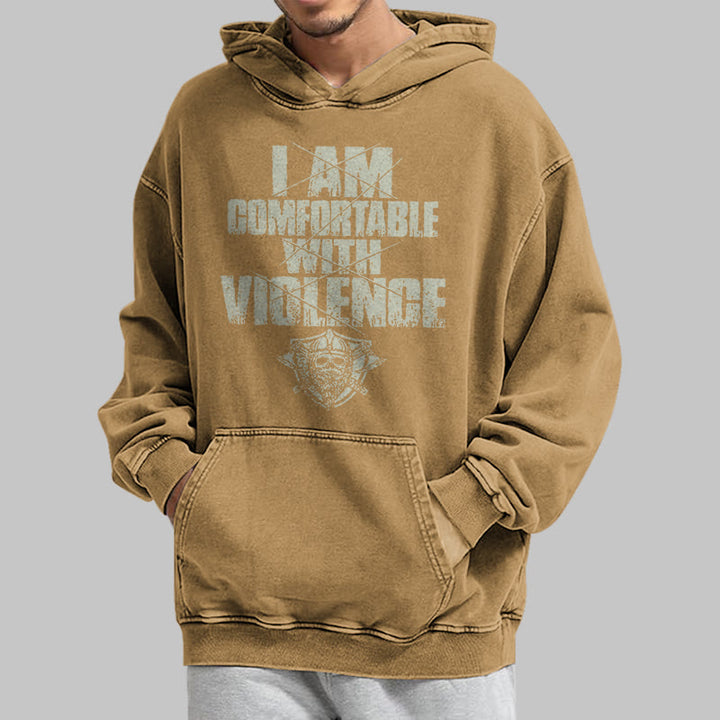 WorldNorse I Am Comfortable With Violence Washed Hoodie