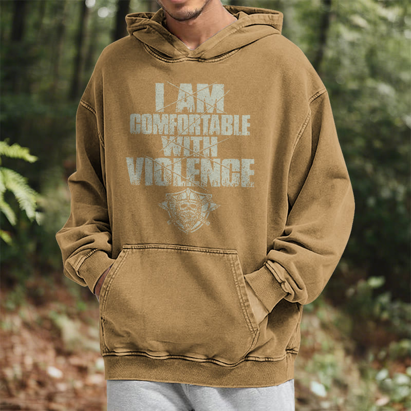 WorldNorse I Am Comfortable With Violence Washed Hoodie