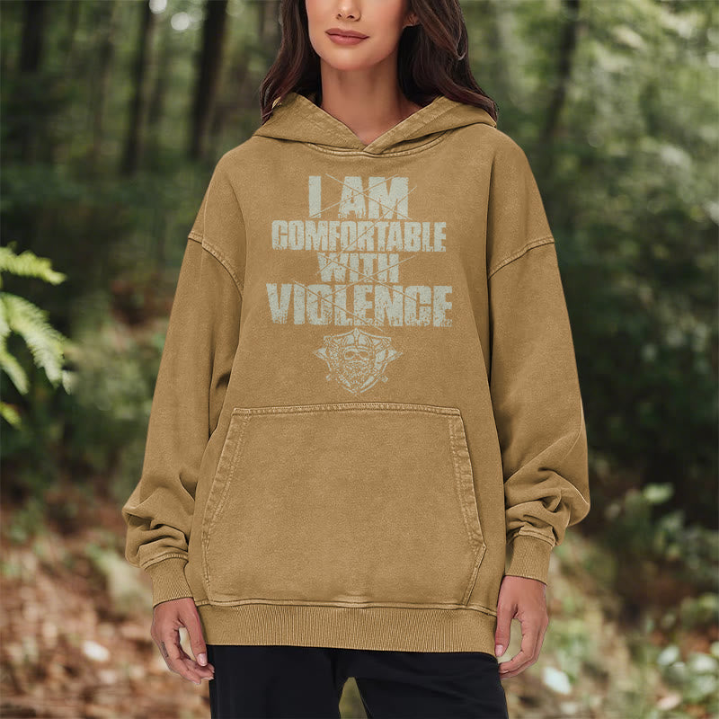 WorldNorse I Am Comfortable With Violence Washed Hoodie