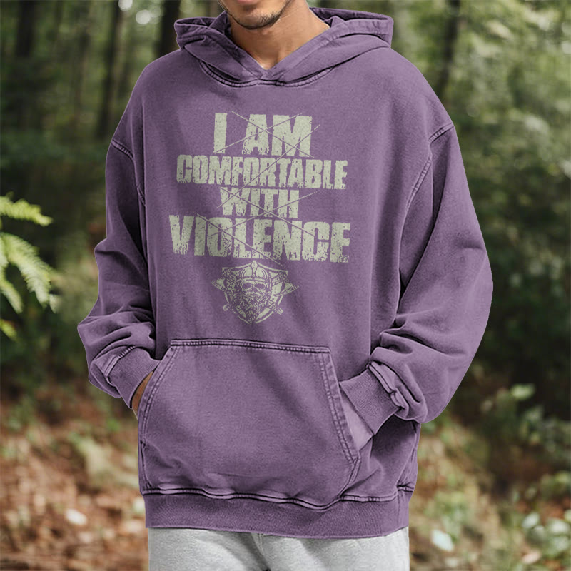 WorldNorse I Am Comfortable With Violence Washed Hoodie - image 35