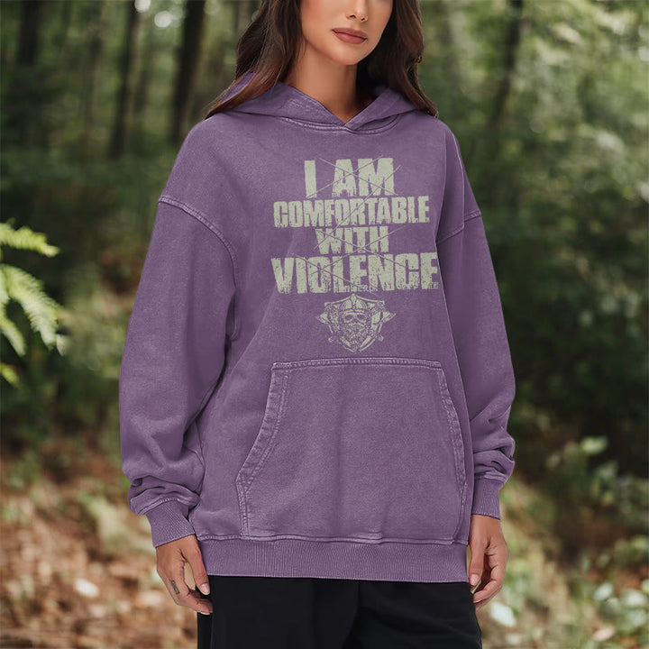 WorldNorse I Am Comfortable With Violence Washed Hoodie