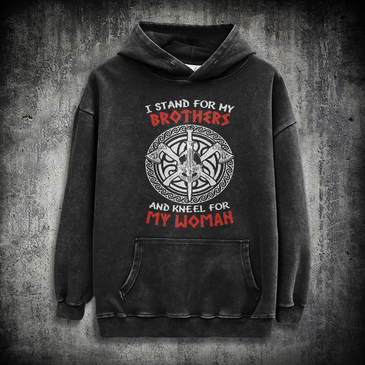 WorldNorse Viking Standbrothers Washed Hoodie