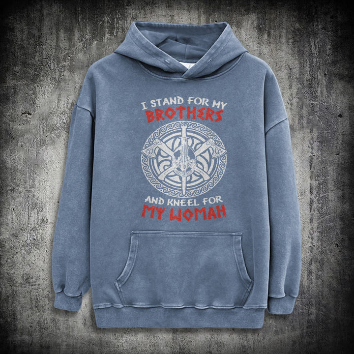 WorldNorse Viking Standbrothers Washed Hoodie - Blue - 3XL - image 20