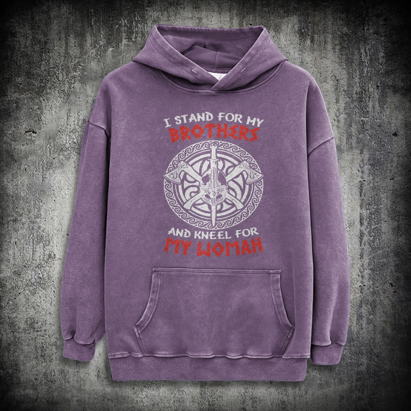 WorldNorse Viking Standbrothers Washed Hoodie - Purple - 3XL - image 34