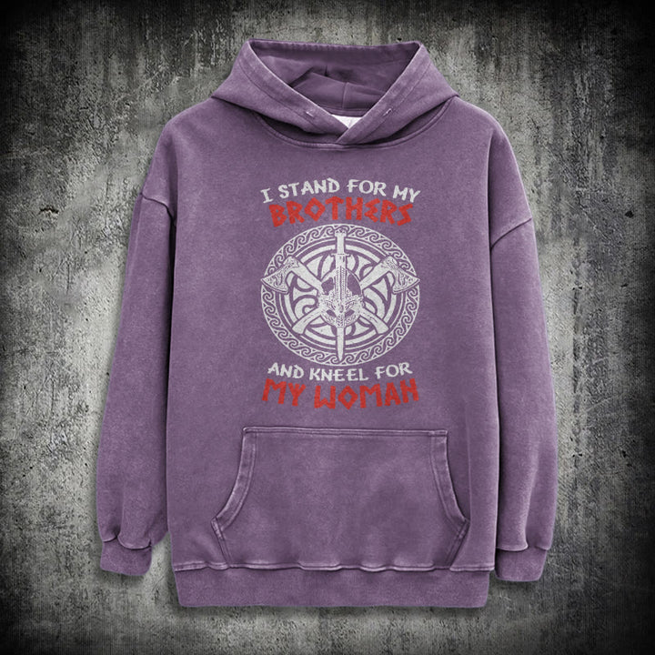 WorldNorse Viking Standbrothers Washed Hoodie - Purple - 3XL - image 33