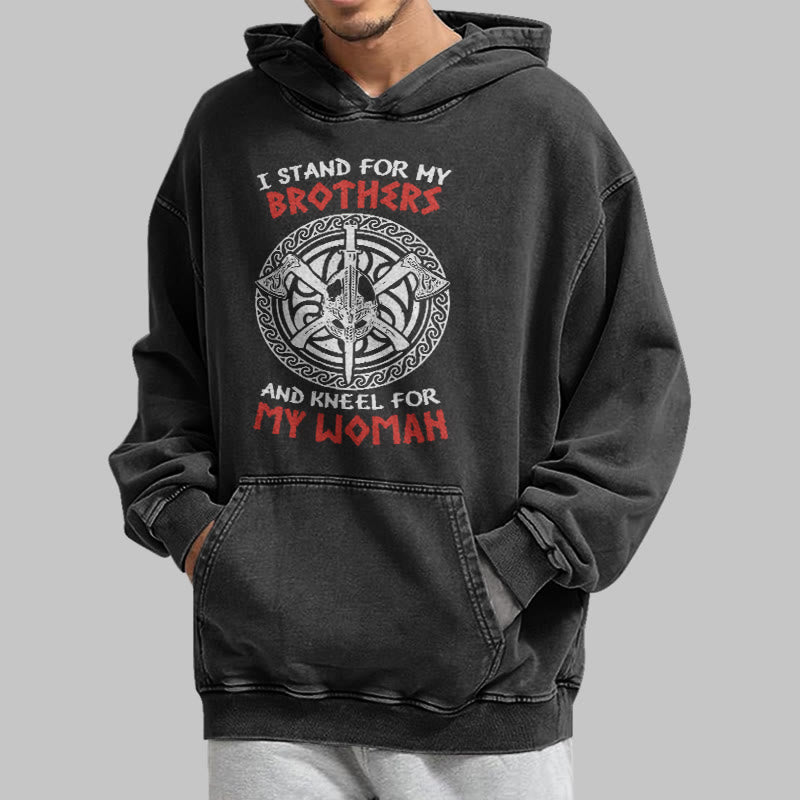 WorldNorse Viking Standbrothers Washed Hoodie