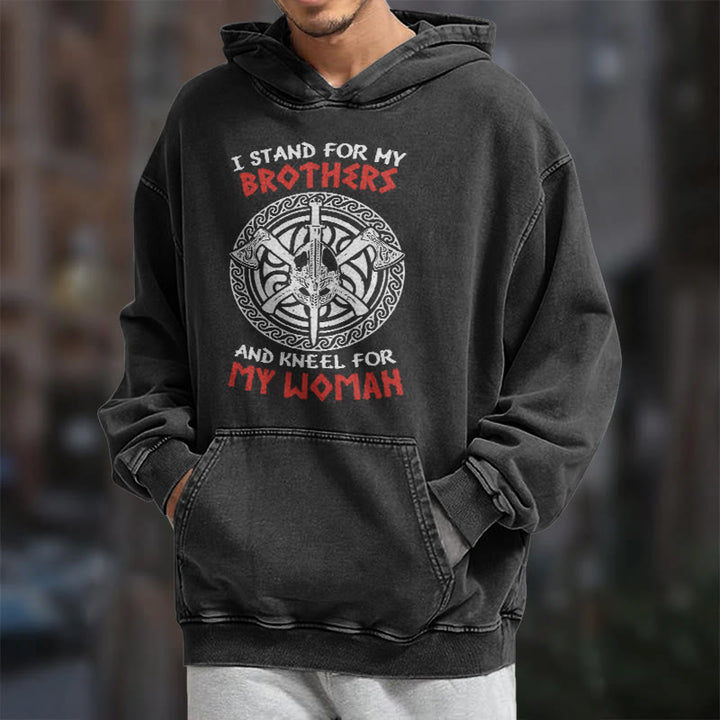 WorldNorse Viking Standbrothers Washed Hoodie