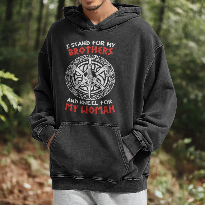 WorldNorse Viking Standbrothers Washed Hoodie