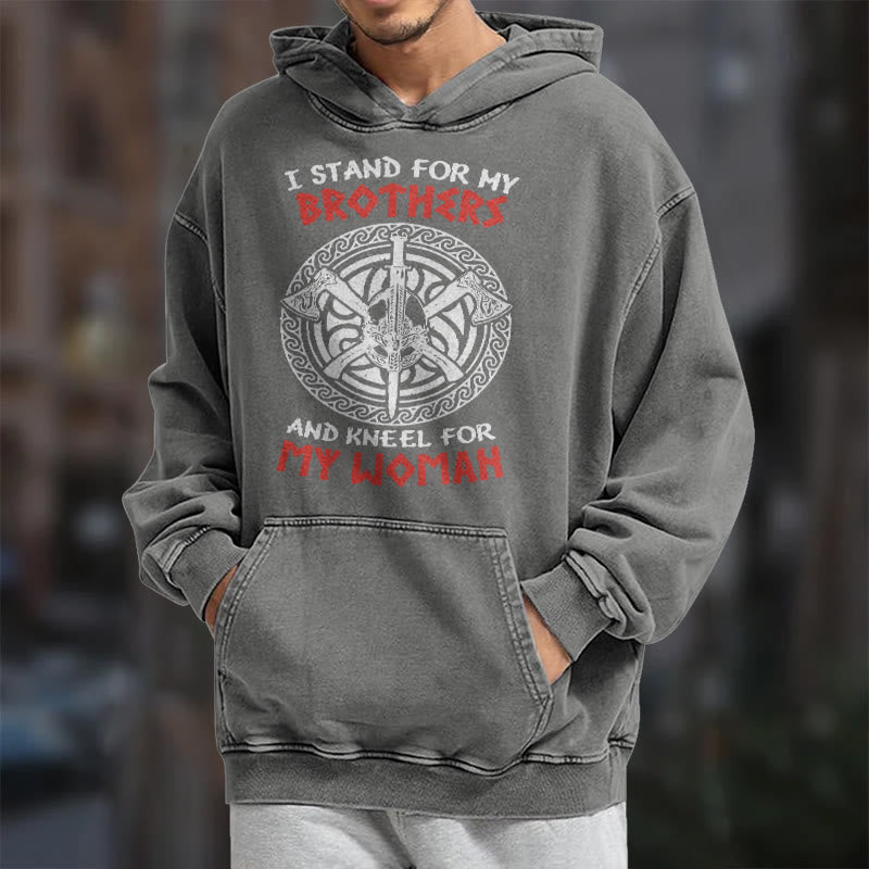 WorldNorse Viking Standbrothers Washed Hoodie