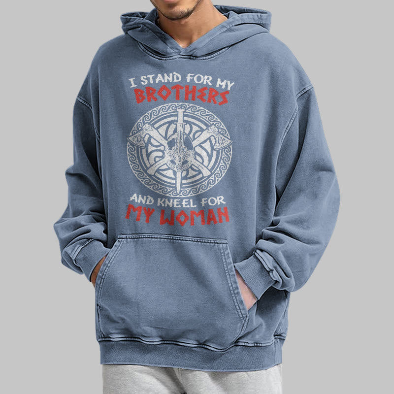 WorldNorse Viking Standbrothers Washed Hoodie