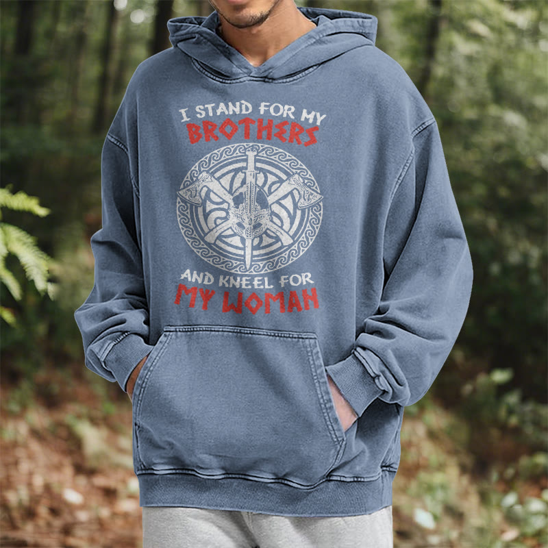 WorldNorse Viking Standbrothers Washed Hoodie