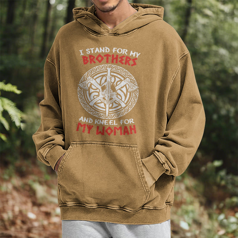 WorldNorse Viking Standbrothers Washed Hoodie