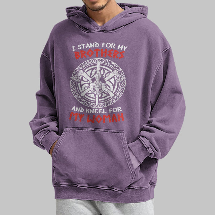 WorldNorse Viking Standbrothers Washed Hoodie