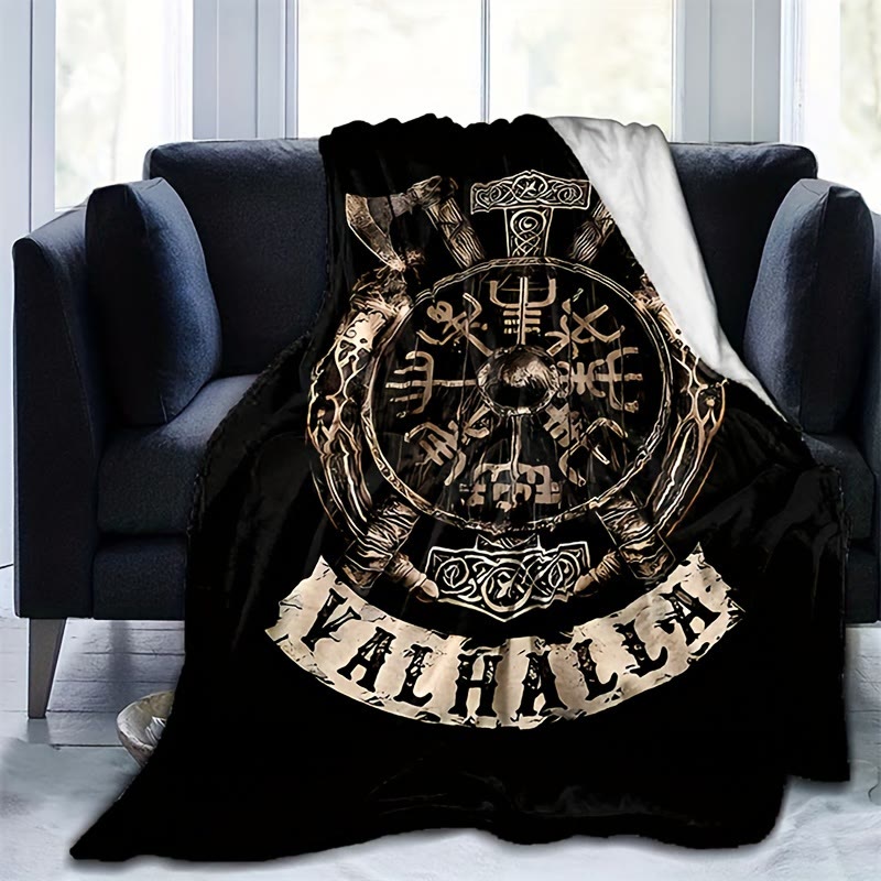 WorldNorse Viking Axe Vegvisir Blanket - 264x228cm - image 0