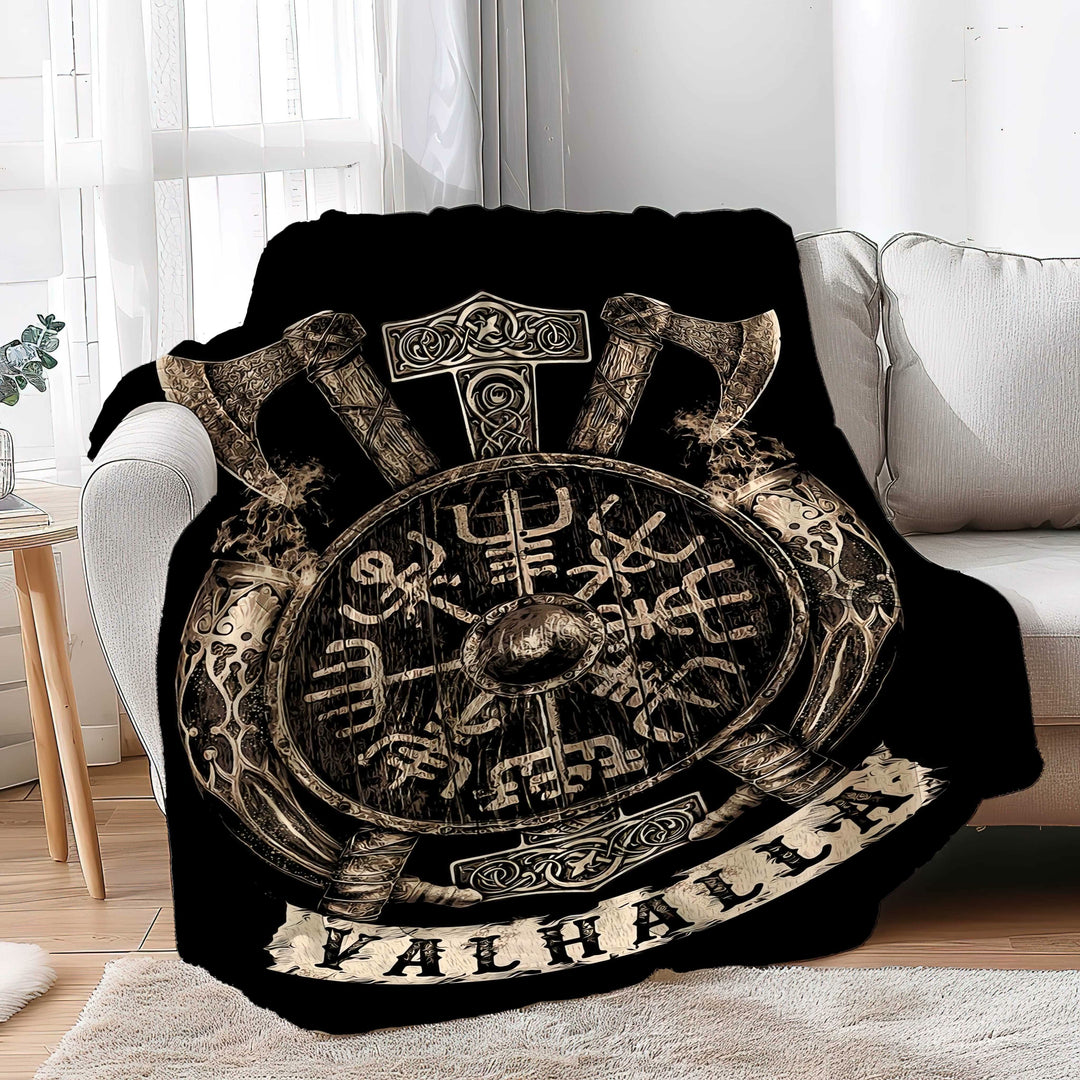 WorldNorse Viking Axe Vegvisir Blanket