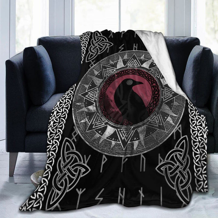 WorldNorse Celtic Knot Raven Blanket