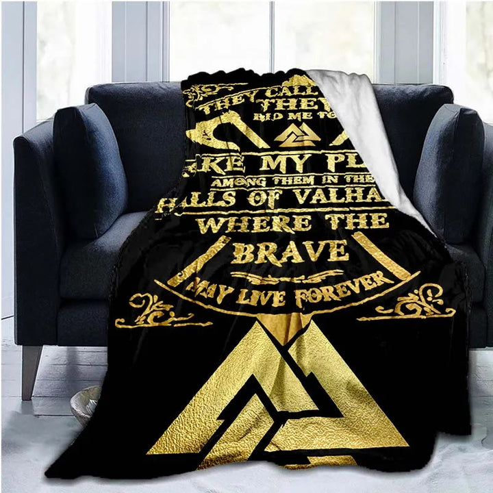 WorldNorse Wolves Vegvisir Blanket - Viking Axe - 264x228cm - image 13