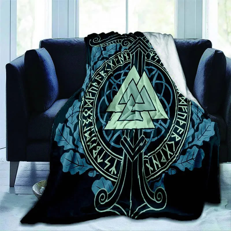 WorldNorse Wolves Vegvisir Blanket - Valknut - 264x228cm - image 14