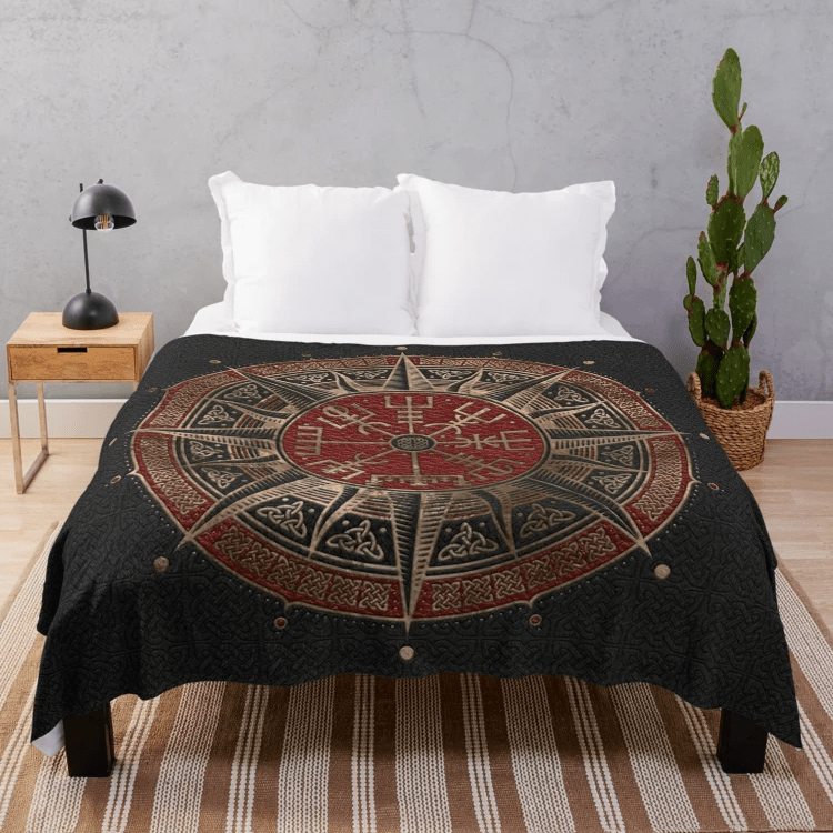 WorldNorse Wolves Vegvisir Blanket