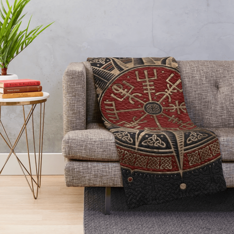 WorldNorse Wolves Vegvisir Blanket